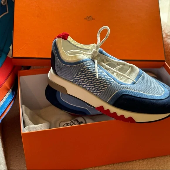 Hermes logo calfskin Men’s logo sneakers - Picture 13 of 13